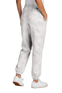 Port & Co Women's Beach Wash Cloud Tie-Dye Sweatpant LPC140P - Dove Grey Back