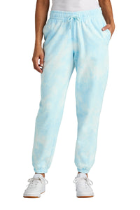 Port & Co Women's Beach Wash Cloud Tie-Dye Sweatpant LPC140P - Glacier