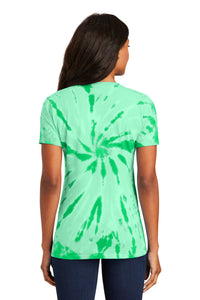 Port & Co Women's Tie-Dye V-Neck Tee - Kelly Back