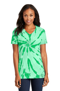 Port & Co Women's Tie-Dye V-Neck Tee - Kelly