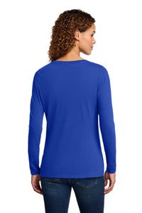 Port & Co Women's Long Sleeve Fan Favorite V-Neck Tee - True Royal Back