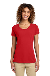 Port & Co Women's Fan Favorite V-Neck Tee - Bright Red