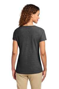 Port & Co Women's Fan Favorite V-Neck Tee - Dark Heather Grey Back