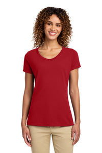 Port & Co Women's Fan Favorite V-Neck Tee - Team Cardinal