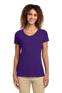 Port & Co Women's Fan Favorite V-Neck Tee - Team Purple