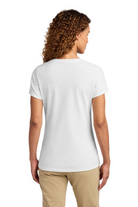 Port & Co Women's Fan Favorite V-Neck Tee - White Back
