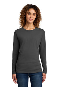 Port & Co Women's Long Sleeve Core Cotton Tee - Charcoal