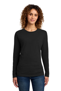 Port & Co Women's Long Sleeve Core Cotton Tee - Jet Black