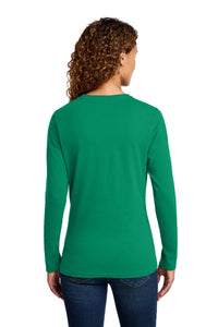 Port & Co Women's Long Sleeve Core Cotton Tee - Kelly Back