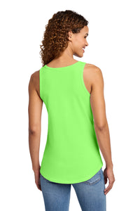 Port & Co Women's Core Cotton Tank Top - Neon Green Back