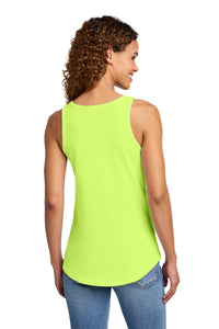 Port & Co Women's Core Cotton Tank Top - Neon Yellow Back