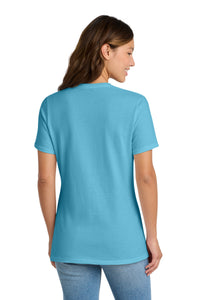 Port & Co Women's Core Cotton Tee - Aquatic Blue Back