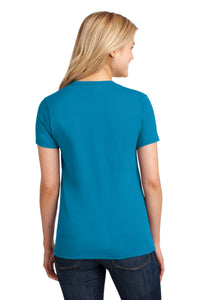 Port & Co Women's Core Cotton Tee - Neon Blue Back