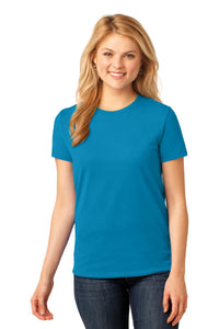 Port & Co Women's Core Cotton Tee - Neon Blue