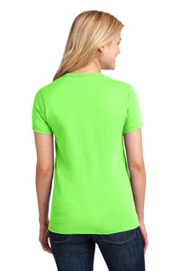 Port & Co Women's Core Cotton Tee - Neon Green Back