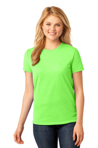 Port & Co Women's Core Cotton Tee - Neon Green