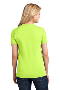 Port & Co Women's Core Cotton Tee - Neon Yellow Back