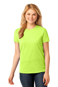 Port & Co Women's Core Cotton Tee - Neon Yellow