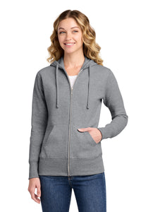 Port & Co Women's Core Fleece Full-Zip Hooded Sweatshirt - Athletic Heather