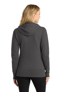 Port & Co Women's Core Fleece Full-Zip Hooded Sweatshirt - Charcoal Back