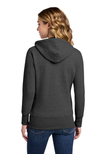 Port & Co Women's Core Fleece Full-Zip Hooded Sweatshirt - Dark Heather Grey Back