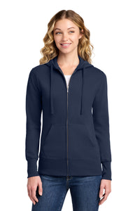 Port & Co Women's Core Fleece Full-Zip Hooded Sweatshirt - Navy