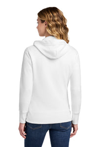 Port & Co Women's Core Fleece Full-Zip Hooded Sweatshirt - White Back