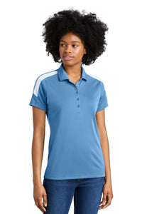 Sport-Tek Women's Competitor United Polo LST104 - Carolina Blue/ White