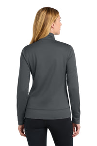 Sport-Tek Women's Sport-Wick Fleece Full-Zip Jacket - Dark Smoke Grey Back