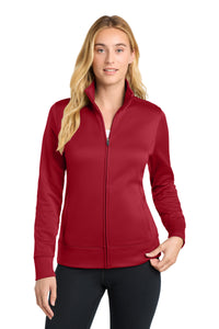Sport-Tek Women's Sport-Wick Fleece Full-Zip Jacket - Deep Red