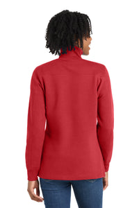 Sport-Tek Women's 1/4-Zip Sweatshirt - True Red Back