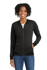 Sport-Tek  Women's Lightweight French Terry Bomber LST274 - Heather Black