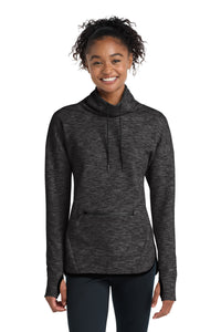 Sport-Tek Women's Triumph Cowl Neck Pullover LST280 - Black Heather