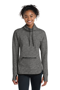 Sport-Tek Women's Triumph Cowl Neck Pullover LST280 - Dark Grey Heather