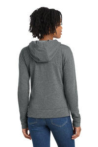Sport-Tek  Women's PosiCharge  Tri-Blend Wicking Fleece Full-Zip Hooded Jacket LST293 - Dark Grey Heather Back