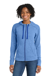 Sport-Tek  Women's PosiCharge  Tri-Blend Wicking Fleece Full-Zip Hooded Jacket LST293 - True Royal Heather