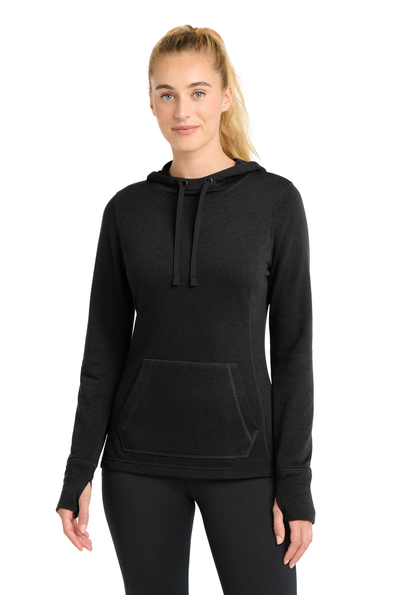 Sport-Tek  Women's PosiCharge  Tri-Blend Wicking Fleece Hooded Pullover