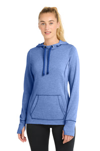 Sport-Tek  Women's PosiCharge  Tri-Blend Wicking Fleece Hooded Pullover - True Royal Heather
