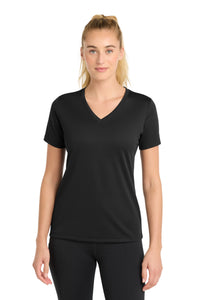 Sport-Tek Women's PosiCharge RacerMesh V-Neck Tee - Black