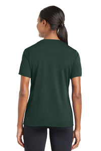 Sport-Tek Women's PosiCharge RacerMesh V-Neck Tee - Dark Forest Green Back