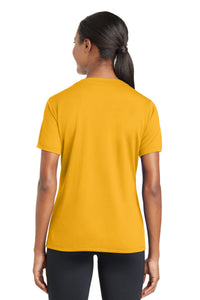Sport-Tek Women's PosiCharge RacerMesh V-Neck Tee - Gold Back