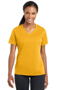 Sport-Tek Women's PosiCharge RacerMesh V-Neck Tee - Gold