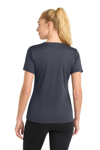 Sport-Tek Women's PosiCharge RacerMesh V-Neck Tee - Graphite Back