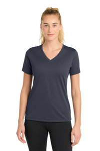 Sport-Tek Women's PosiCharge RacerMesh V-Neck Tee - Graphite