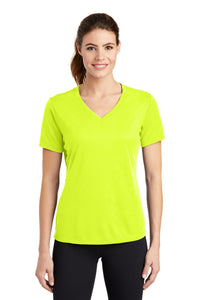 Sport-Tek Women's PosiCharge RacerMesh V-Neck Tee - Neon Yellow