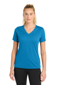 Sport-Tek Women's PosiCharge RacerMesh V-Neck Tee - Pond Blue