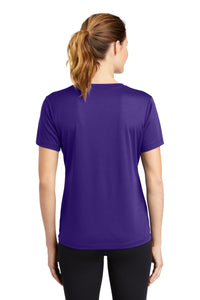 Sport-Tek Women's PosiCharge RacerMesh V-Neck Tee - Purple Back
