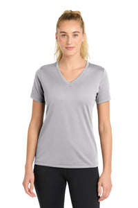 Sport-Tek Women's PosiCharge RacerMesh V-Neck Tee - Silver