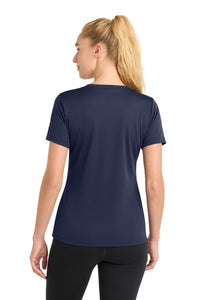 Sport-Tek Women's PosiCharge RacerMesh V-Neck Tee - True Navy Back