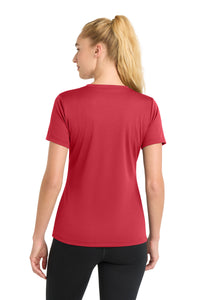 Sport-Tek Women's PosiCharge RacerMesh V-Neck Tee - True Red Back